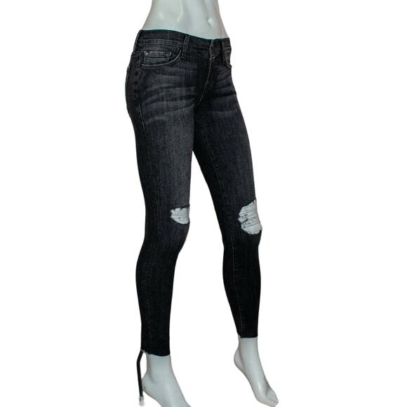 FRAME Denim the Le Skinny De Jeanne Jeans Mercer Distressed Size 25 - Picture 5 of 12